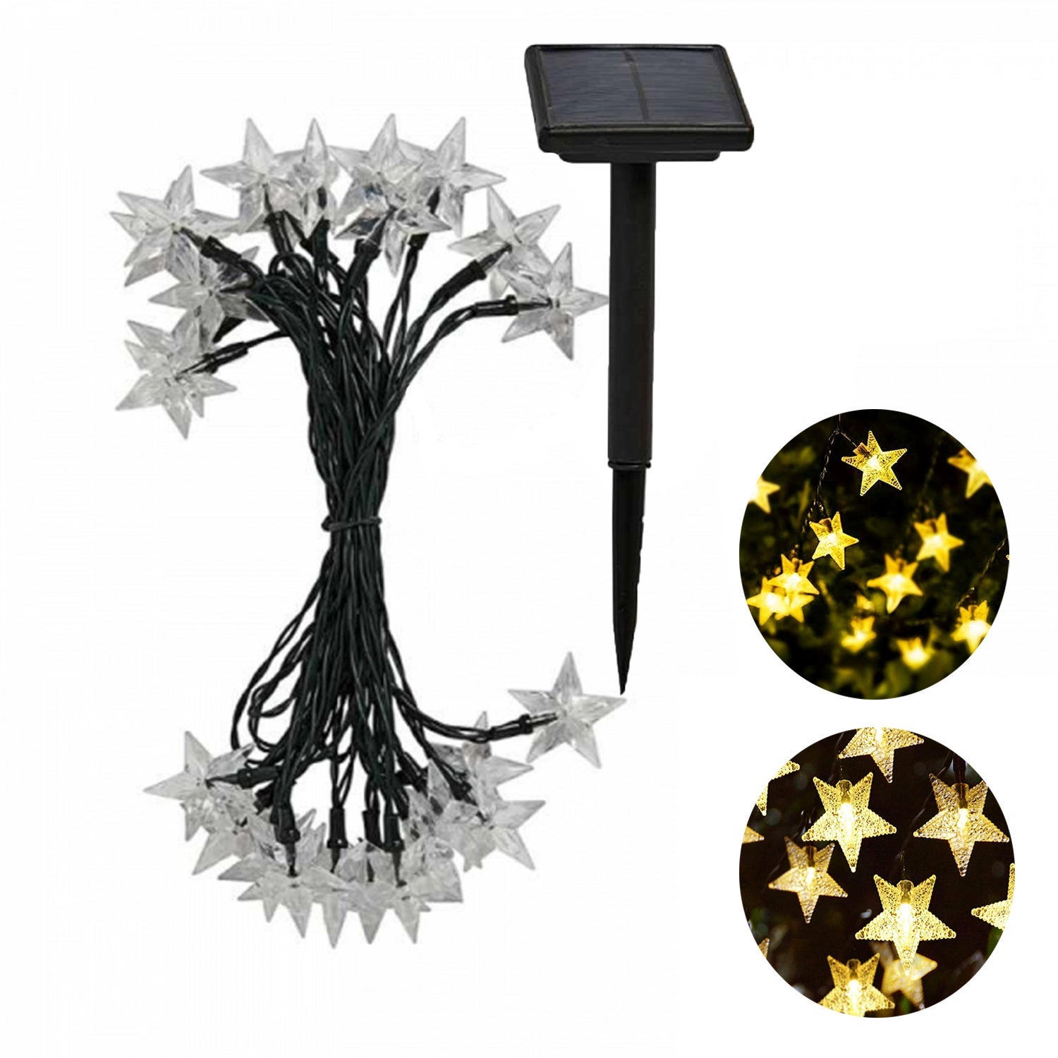 Solar String Lights Honey Bumble Bee, 30 Led 19.7ft 8 Modes Outdoor Lawn